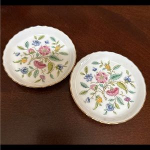 Two Vintage Minton Haddon Hall English Bone China Coasters